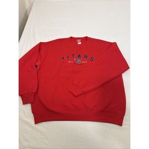 SWEATSHIRT Tennessee Titans Large Pullover  NFL RED BLUE TRIM